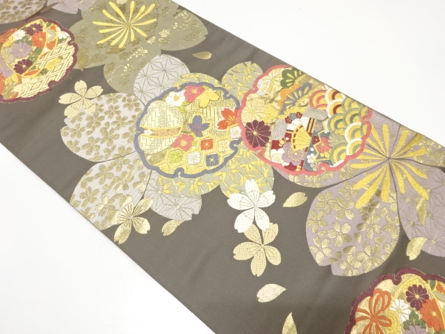 JAPANESE FUKURO OBI FOR FURISODE / WOVEN SAKURA